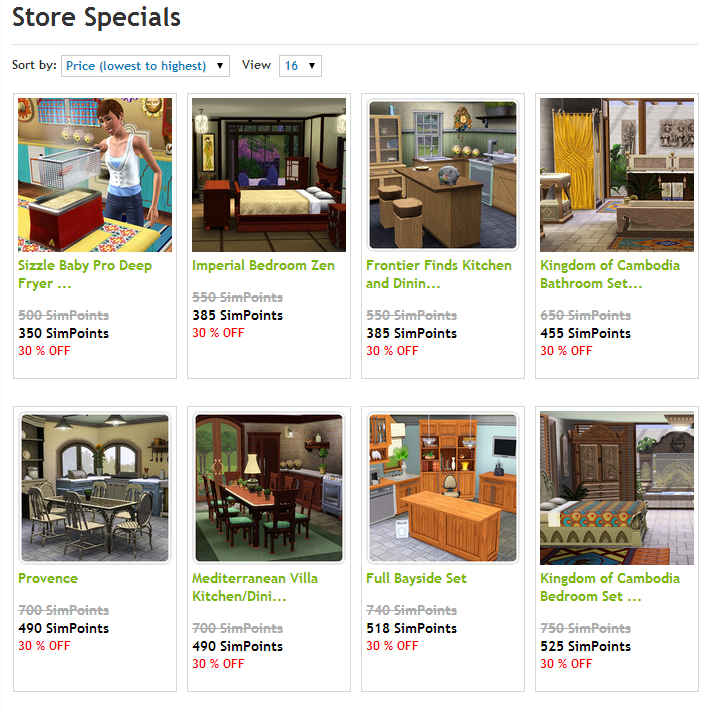 New sales in The Sims 3 Store! Platinum Simmers